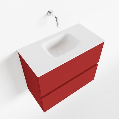 MONDIAZ ADA 60cm toiletmeubel fire. LEX wastafel talc midden zonder kraangat