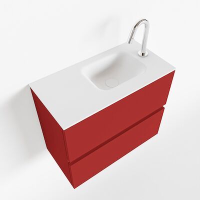 MONDIAZ ADA 60cm toiletmeubel fire. LEX wastafel talc rechts 1 kraangat