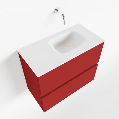 MONDIAZ ADA 60cm toiletmeubel fire. LEX wastafel talc rechts zonder kraangat