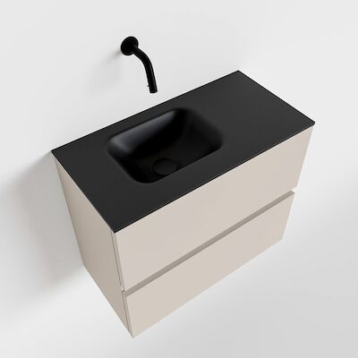 MONDIAZ ADA 60cm toiletmeubel linen. LEX wastafel urban links zonder kraangat