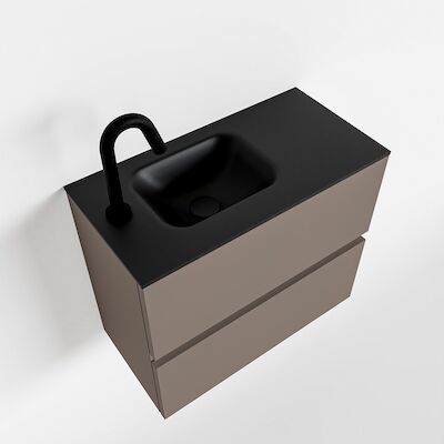 MONDIAZ ADA 60cm toiletmeubel smoke. LEX wastafel urban links 1 kraangat