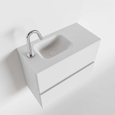 MONDIAZ ADA 60cm toiletmeubel talc. LEX wastafel talc links 1 kraangat