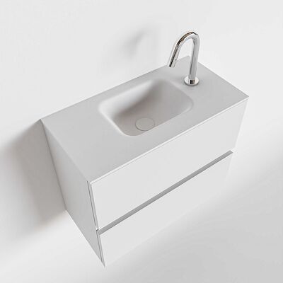 MONDIAZ ADA 60cm toiletmeubel talc. LEX wastafel talc midden 1 kraangat