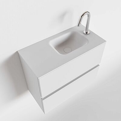 MONDIAZ ADA 60cm toiletmeubel talc. LEX wastafel talc rechts 1 kraangat