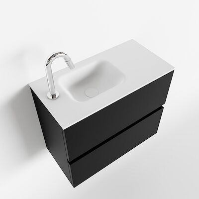 MONDIAZ ADA 60cm toiletmeubel urban. LEX wastafel talc links 1 kraangat