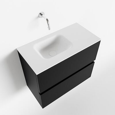 MONDIAZ ADA 60cm toiletmeubel urban. LEX wastafel talc links zonder kraangat
