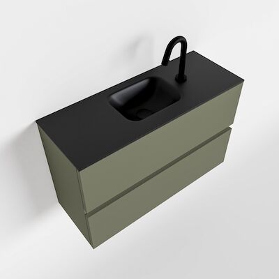 MONDIAZ ADA 80cm toiletmeubel army. LEX wastafel urban midden 1 kraangat
