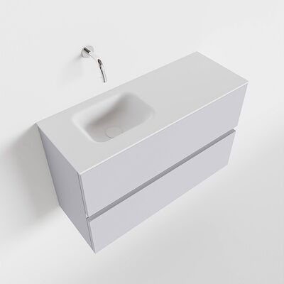 MONDIAZ ADA 80cm toiletmeubel cale. LEX wastafel talc links zonder kraangat