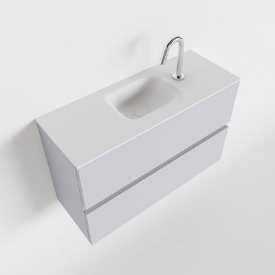 MONDIAZ ADA 80cm toiletmeubel cale. LEX wastafel talc midden 1 kraangat