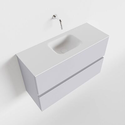 MONDIAZ ADA 80cm toiletmeubel cale. LEX wastafel talc midden zonder kraangat