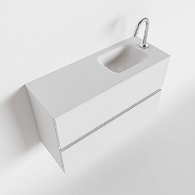 MONDIAZ ADA 80cm toiletmeubel talc. LEX wastafel talc rechts 1 kraangat