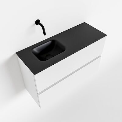 MONDIAZ ADA 80cm toiletmeubel talc. LEX wastafel urban links zonder kraangat