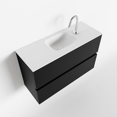 MONDIAZ ADA 80cm toiletmeubel urban. LEX wastafel talc midden 1 kraangat