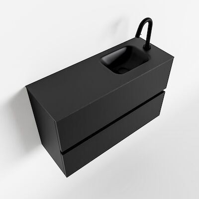 MONDIAZ ADA 80cm toiletmeubel urban. LEX wastafel urban rechts 1 kraangat