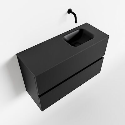 MONDIAZ ADA 80cm toiletmeubel urban. LEX wastafel urban rechts zonder kraangat
