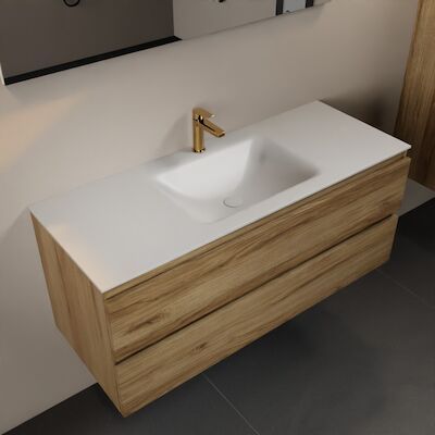 MONDIAZ AIVY 120cm badmeubel Chai, wastafel Talc solid surface midden 1 kraangat met spiegel (AI-351621TALC-SI – AI-M120CHMI – AI-S120X70)