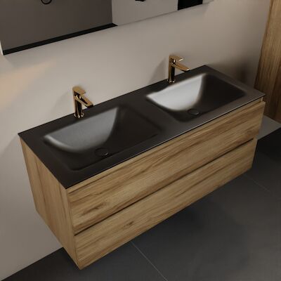 MONDIAZ AIVY 120cm badmeubel Chai, wastafel Urban solid surface dubbel 2 kraangaten (AI-351651URBAN-SI – AI-M120CHDU)