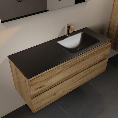 MONDIAZ AIVY 120cm badmeubel Chai, wastafel Urban solid surface rechts 1 kraangat met spiegel (AI-351641URBAN-SI – AI-M120CHRE – AI-S120X72)