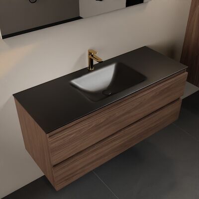 MONDIAZ AIVY 120cm badmeubel Mocha, wastafel Urban solid surface midden 1 kraangat (AI-351621URBAN-SI – AI-M120MOMI)