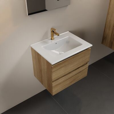 MONDIAZ AIVY 60cm badmeubel Chai, wastafel glanzend wit keramiek midden 1 kraangat (M60100 – AI-M60CHMI)