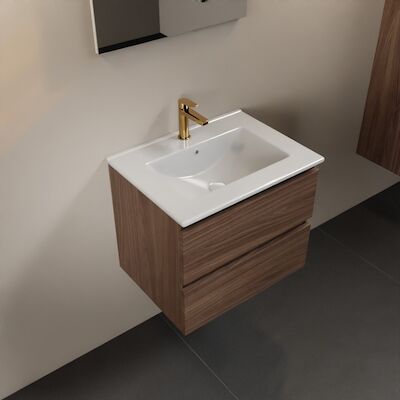 MONDIAZ AIVY 60cm badmeubel Mocha, wastafel glanzend wit keramiek midden 1 kraangat (M60100 – AI-M60MOMI)