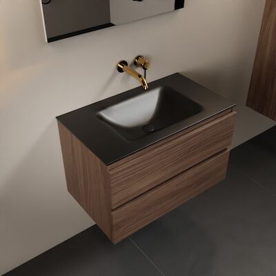 MONDIAZ AIVY 80cm badmeubel Mocha, wastafel Urban solid surface midden zonder kraangat (AI-351171URBAN-NO – AI-M80MOMI)