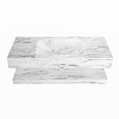 MONDIAZ ALAN-DLUX 100cm planchet Glace. Vrijhangende wastafel CLOUD midden 1 kraangat, kleur Glace.