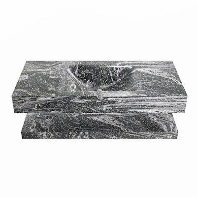 MONDIAZ ALAN-DLUX 100cm planchet Lava. Vrijhangende wastafel CLOUD midden zonder kraangat, kleur Lava.