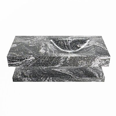 MONDIAZ ALAN-DLUX 100cm planchet Lava. Vrijhangende wastafel CLOUD rechts 1 kraangat, kleur Lava.