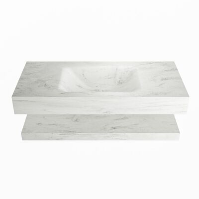 MONDIAZ ALAN-DLUX 100cm planchet Opalo. Vrijhangende wastafel CLOUD midden 1 kraangat, kleur Opalo.