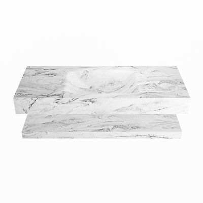 MONDIAZ ALAN-DLUX 110cm planchet Glace. Vrijhangende wastafel CLOUD midden 1 kraangat, kleur Glace.