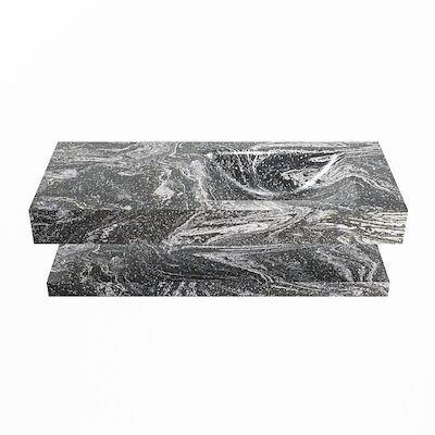 MONDIAZ ALAN-DLUX 110cm planchet Lava. Vrijhangende wastafel CLOUD rechts zonder kraangat, kleur Lava.