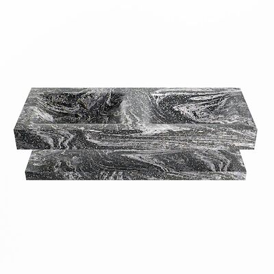 MONDIAZ ALAN-DLUX 120cm planchet Lava. Vrijhangende wastafel CLOUD dubbel zonder kraangat, kleur Lava.