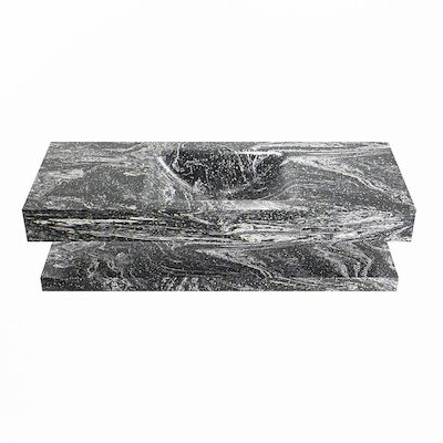 MONDIAZ ALAN-DLUX 120cm planchet Lava. Vrijhangende wastafel CLOUD midden zonder kraangat, kleur Lava.