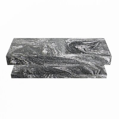 MONDIAZ ALAN-DLUX 120cm planchet Lava. Vrijhangende wastafel CLOUD rechts zonder kraangat, kleur Lava.
