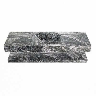 MONDIAZ ALAN-DLUX 130cm planchet Lava. Vrijhangende wastafel CLOUD midden zonder kraangat, kleur Lava.