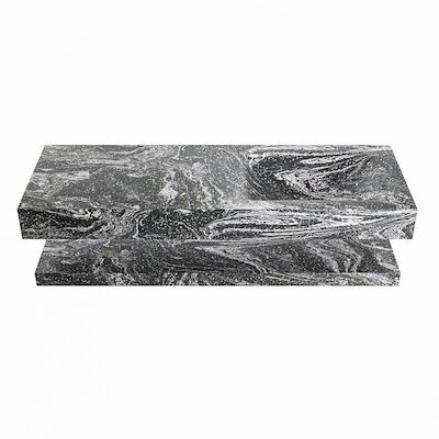 MONDIAZ ALAN-DLUX 130cm planchet Lava. Vrijhangende wastafel CLOUD rechts 1 kraangat, kleur Lava.
