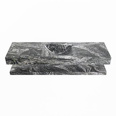 MONDIAZ ALAN-DLUX 150cm planchet Lava. Vrijhangende wastafel CLOUD midden 1 kraangat, kleur Lava.