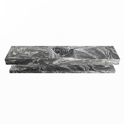 MONDIAZ ALAN-DLUX 200cm planchet Lava. Vrijhangende wastafel CLOUD midden 1 kraangat, kleur Lava.