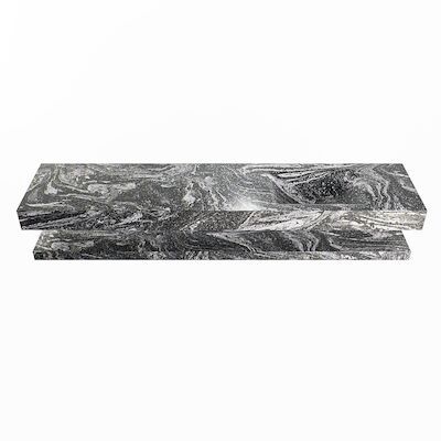 MONDIAZ ALAN-DLUX 200cm planchet Lava. Vrijhangende wastafel CLOUD rechts 1 kraangat, kleur Lava.
