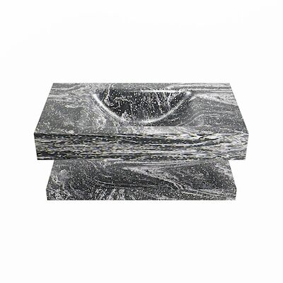 MONDIAZ ALAN-DLUX 80cm planchet Lava. Vrijhangende wastafel CLOUD midden 1 kraangat, kleur Lava.