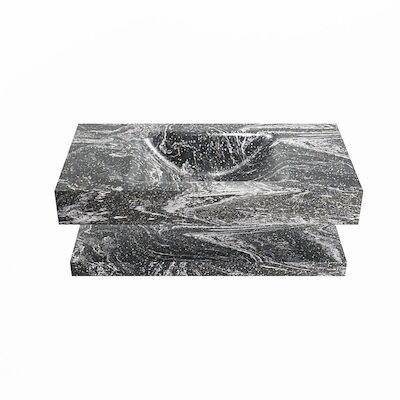 MONDIAZ ALAN-DLUX 90cm planchet Lava. Vrijhangende wastafel CLOUD midden zonder kraangat, kleur Lava.