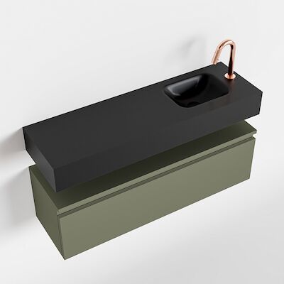 MONDIAZ ANDOR 100cm toiletmeubel army. LEX 100cm wastafel urban rechts 1 kraangat