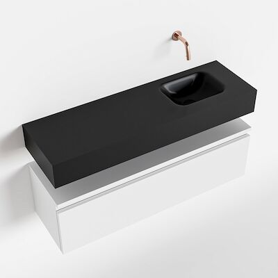 MONDIAZ ANDOR 100cm toiletmeubel talc. LEX 100cm wastafel urban rechts geen kraangat