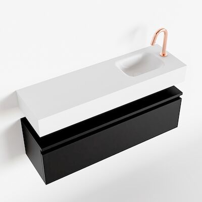 MONDIAZ ANDOR 100cm toiletmeubel urban. LEX 100cm wastafel talc rechts 1 kraangat