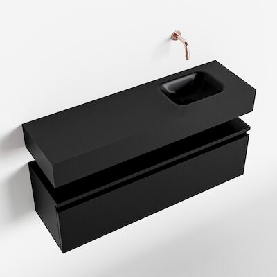 MONDIAZ ANDOR 100cm toiletmeubel urban. LEX 100cm wastafel urban rechts geen kraangat