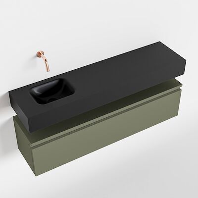 MONDIAZ ANDOR 120cm toiletmeubel army. LEX 120cm wastafel urban links geen kraangat