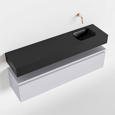 MONDIAZ ANDOR 120cm toiletmeubel cale. LEX 120cm wastafel urban rechts geen kraangat