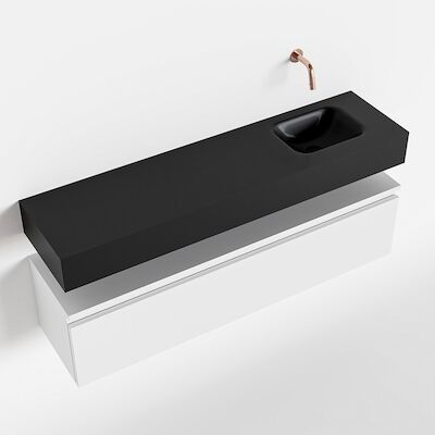 MONDIAZ ANDOR 120cm toiletmeubel talc. LEX 120cm wastafel urban rechts geen kraangat