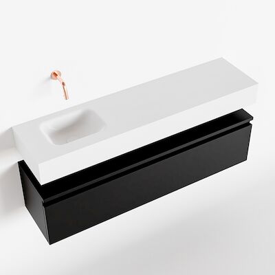 MONDIAZ ANDOR 120cm toiletmeubel urban. LEX 120cm wastafel talc links geen kraangat